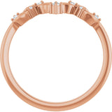 14K Rose .05 CTW Natural Diamond Contour Band