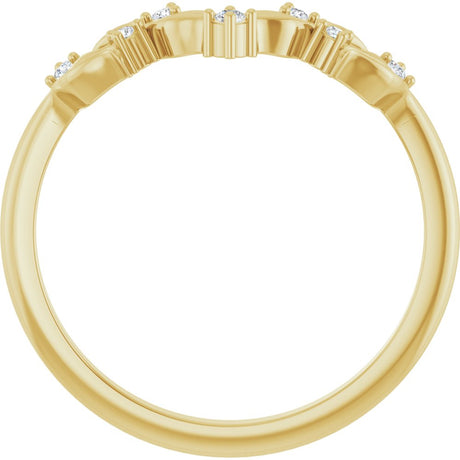 14K Yellow Gold .05 CTW Natural Diamond Contour Band