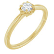 14K Yellow Gold 1/5 CT Natural Diamond Solitaire Rope Ring