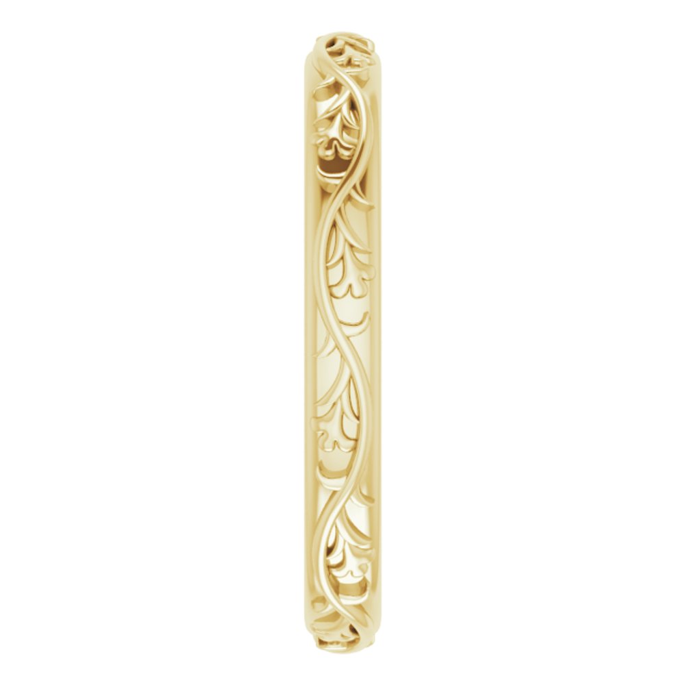 14K Yellow 2.8 mm Floral Band Size 7