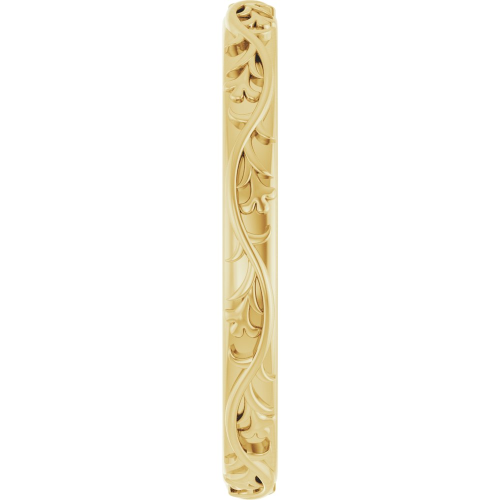 10K Yellow Gold 2.5 mm Sculptural Flat Band Size 7