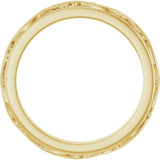 10K Yellow Gold 2.5 mm Sculptural Flat Band Size 7