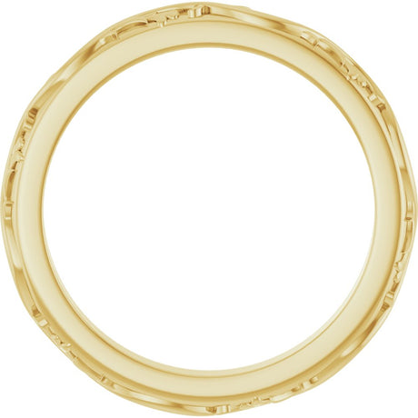 10K Yellow Gold 2.5 mm Sculptural Flat Band Size 7