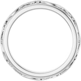 14K White Gold 2.8 mm Sculptural Flat Band Size 7