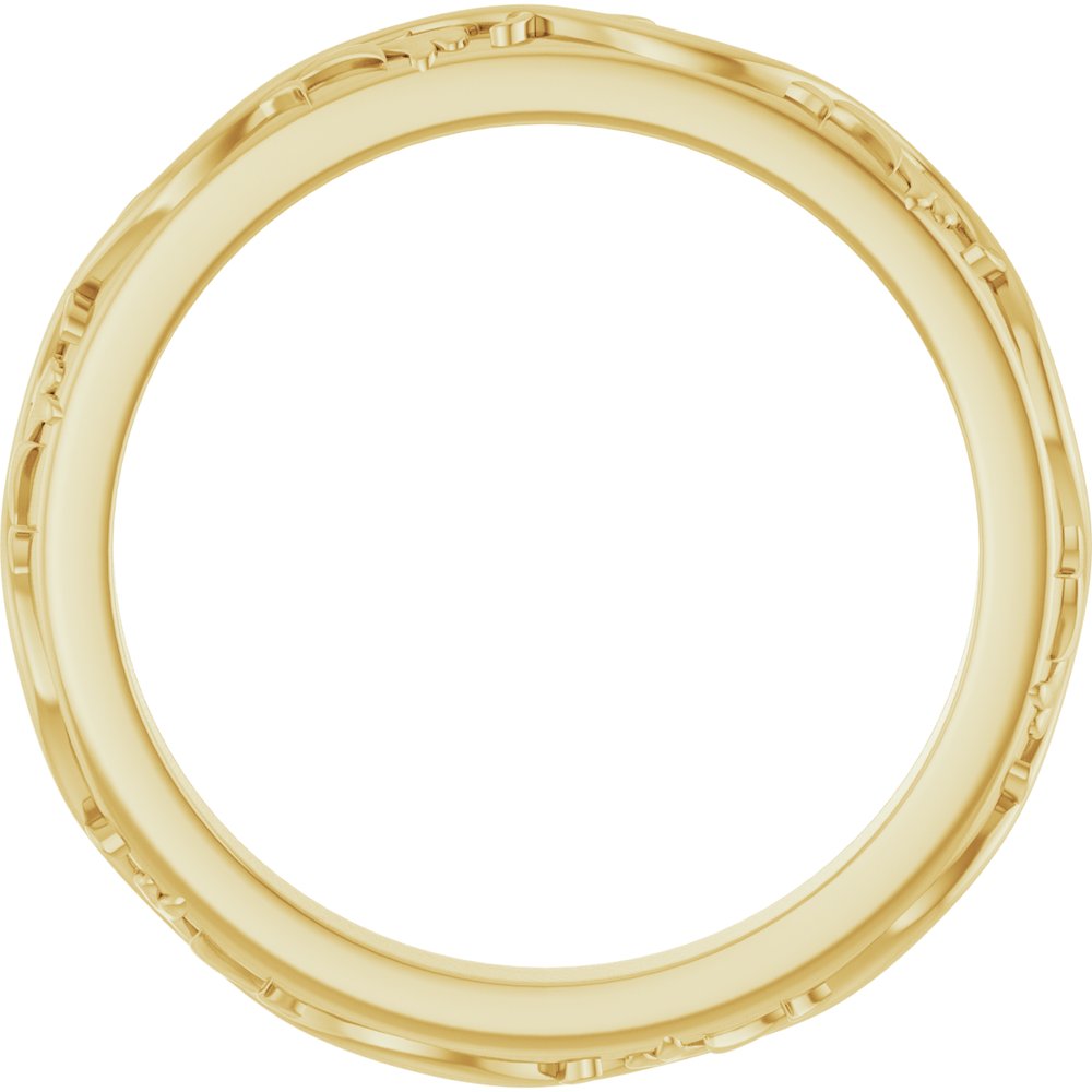 14K Yellow Gold 2.5 mm Sculptural Flat Band Size 7