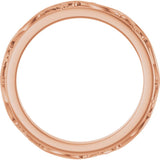 14K Rose Gold 2.5 mm Sculptural Flat Band Size 7