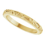 10K Yellow Gold 2.5 mm Sculptural Flat Band Size 7