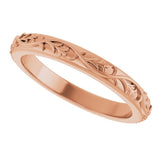 14K Rose Gold 2.8 mm Sculptural Flat Band Size 7