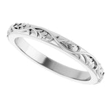 14K White Gold 2.5 mm Sculptural Flat Band Size 7