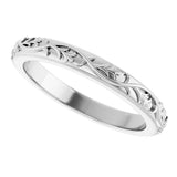 10K White 2.8 mm Sculptural Flat Band Size 7