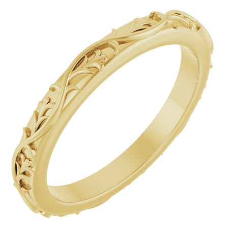 10K Yellow Gold 2.5 mm Sculptural Flat Band Size 7