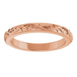 14K Rose Gold 2.8 mm Sculptural Flat Band Size 7