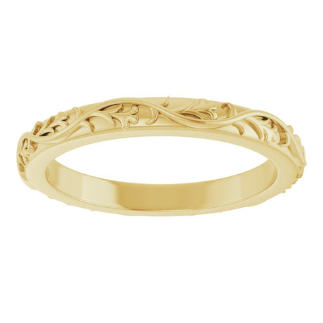 10K Yellow Gold 2.5 mm Sculptural Flat Band Size 7