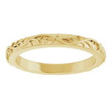 10K Yellow Gold 2.5 mm Sculptural Flat Band Size 7