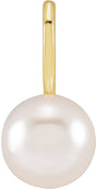 14K Yellow Gold Cultured White Akoya Pearl Charm/Pendant