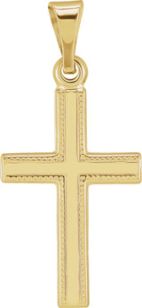 14K Yellow Gold 15x9.5 mm Cross Pendant  