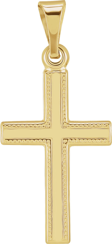 14K Yellow Gold 15x9.5 mm Cross Pendant  