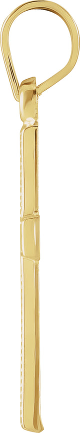 14K Yellow Gold 15x9.5 mm Cross Pendant  