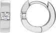 14K White Gold 1/8 CTW Lab-Grown Diamond Hinged Huggie Hoop Earrings