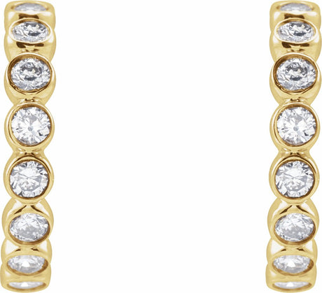 14K Yellow 1/3 CTW Lab-Grown Diamond Hoop Earrings