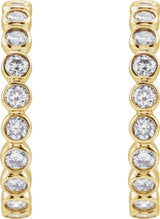 14K Yellow Gold 3/8 CTW Lab-Grown Diamond 14 mm Hoop Earrings