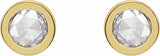 14K Yellow 1/3 CTW Rose-Cut Natural Diamond Bezel-Set Earrings