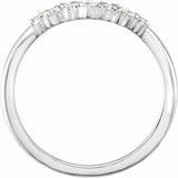 14K White 1/5 CTW Natural Rose-Cut Diamond & Faceted Contour Band