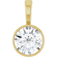 14K Yellow Gold 9/10 CT Lab-Grown Diamond Bezel-Set Solitaire Pendant