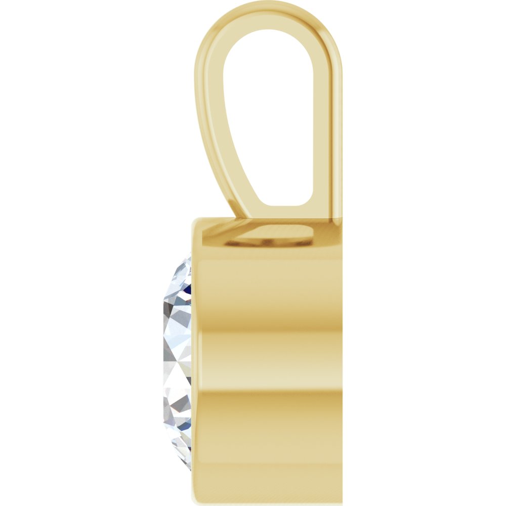 14K Yellow Gold 9/10 CT Lab-Grown Diamond Bezel-Set Solitaire Pendant