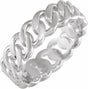 14K White Gold 6.5 mm Chain Link Wedding Band Size 7