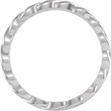 14K White Gold 6.5 mm Chain Link Wedding Band Size 7