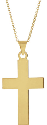 14K Yellow Cross 18" Necklace