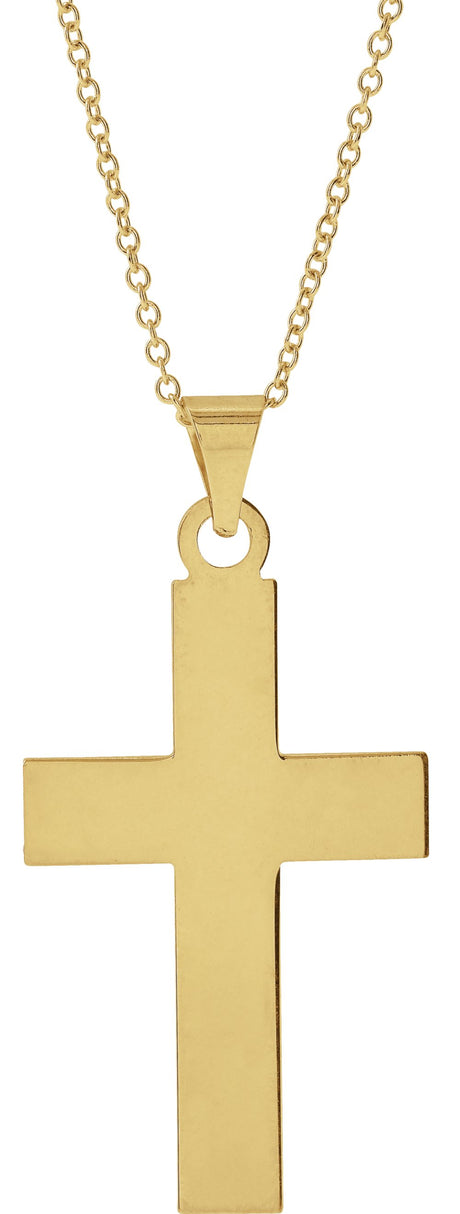 14K Yellow Cross 18" Necklace