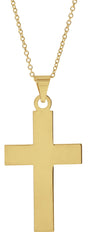 14K Yellow Cross 18" Necklace