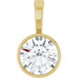 14K Yellow Gold 5/8 CT Lab-Grown Diamond Bezel-Set Solitaire Pendant
