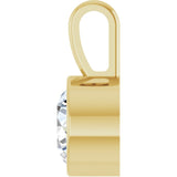 14K Yellow Gold 5/8 CT Lab-Grown Diamond Bezel-Set Solitaire Pendant