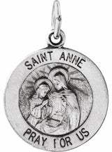 14K White 15 mm St. Anne Medal