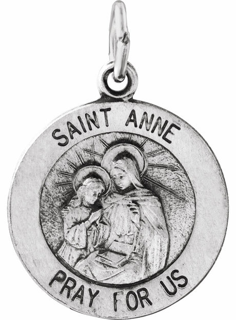 Sterling Silver 15 mm St. Anne Medal  