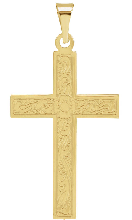 14K Yellow 22x14 mm Cross Pendant