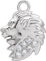 14K White Petite Pavé™ .03 CTW Natural Diamond Leo Dangle