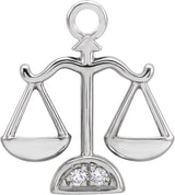 14K White Petite Pavé™ .01 CTW Natural Diamond Libra Dangle