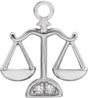 14K White Petite Pavé™ .01 CTW Natural Diamond Libra Dangle