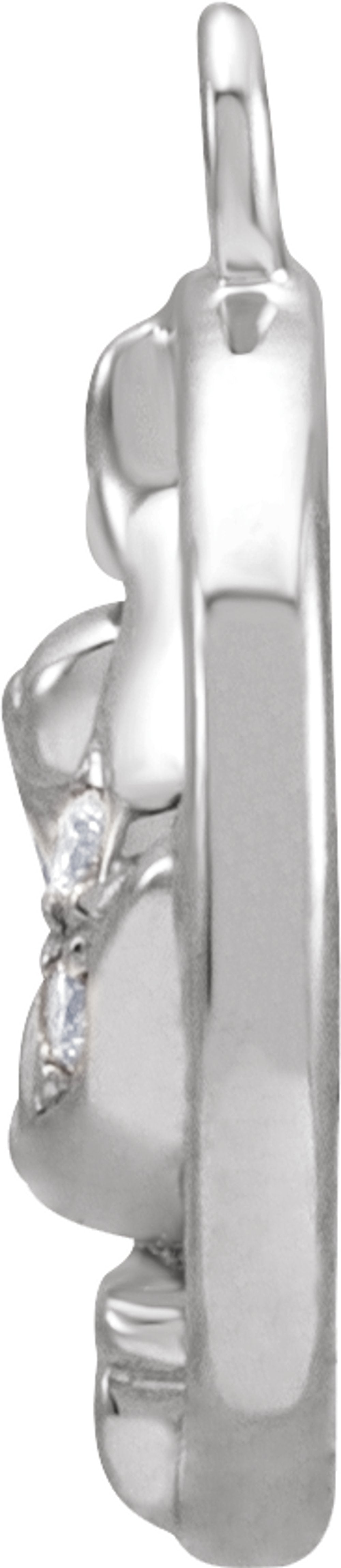 14K White Petite Pavé™ .015 CTW Natural Diamond Pisces Dangle