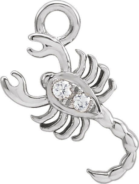 14K White Petite Pavé™ .01 CTW Natural Diamond Scorpio Dangle