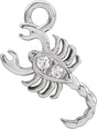 14K White Petite Pavé™ .01 CTW Natural Diamond Scorpio Dangle