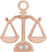 14K Rose Petite Pavé™ .01 CTW Natural Diamond Libra Dangle
