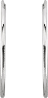 14K White Gold Endless Tube 20 mm Hoop Earring