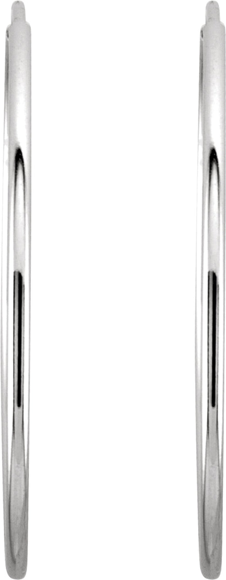 14K White Gold Endless Tube 24 mm Hoop Earring