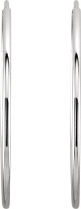14K White Gold Endless Tube 24 mm Hoop Earring
