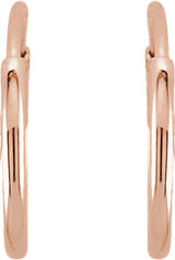14K Rose Gold Endless Tube 10 mm Hoop Earring